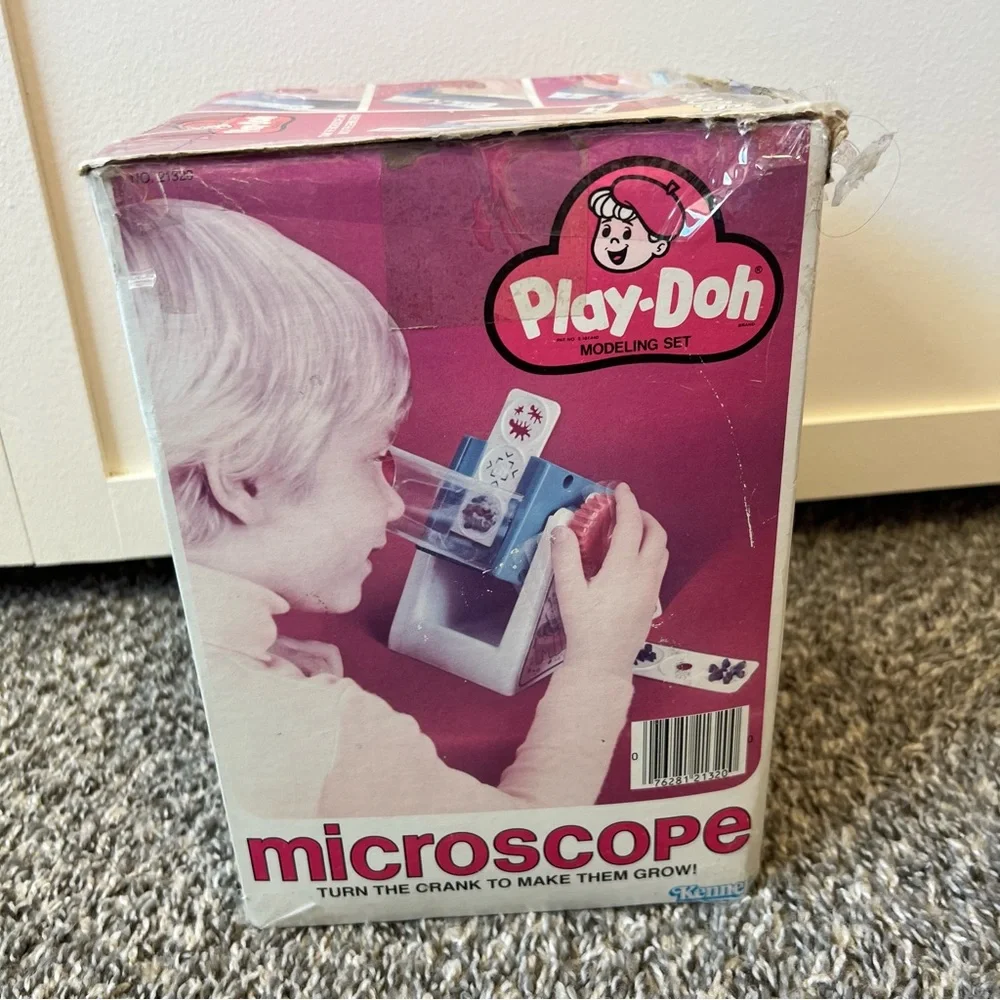 Play-doh Vintage 1980 Microscope Crank Out Crazy Critters In Box Set Kenner‎